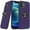 Dark Purple, variant on For iPhone 12 & iPhone 12 Pro CHIEF Oil Painted Magnetic Ring Stand Hybrid Case Cover - Cosmic Orange