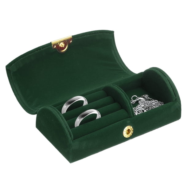 Caja de Joyería de Viaje Pequeña Uxcell, Caja para Anillos, Organizador de Almacenamiento de Joyería Portátil para Anillos, Collares y Aretes, Regalo para Mujeres y Niñas con Caja de Regalo, Verde