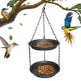 thumbnail image 4 of AZXY 2- Tier Bird Feeder, Hanging Bird Feeder, Bird Seed Feeder for Outdoor, Platform Feeders for Outside Garden Yard, Open Platform Design for Easy Feeding, Easy to Fill Wild Bird Feeders, 4 of 5