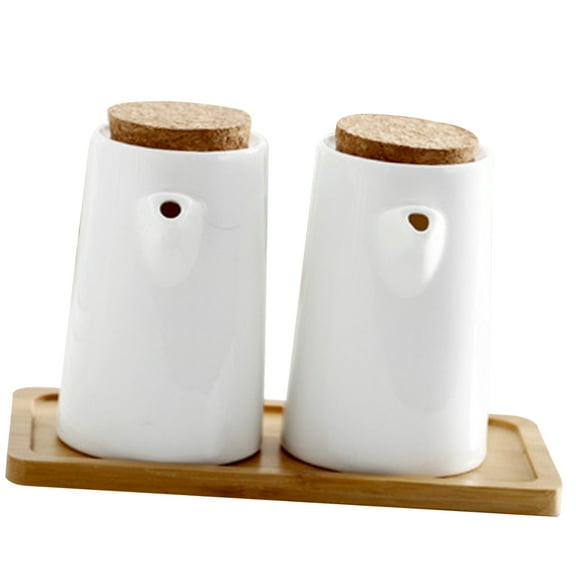 UPOUART Ceramic Oil Dispenser Set with Vinegar Bottle Sealed for Kitchen and Friends