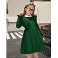 thumbnail image 6 of Arshiner Toddler Fall Winter Sweater Dress Ruffle Long Sleeve Ribbed Knit Button Down Casual Dresses with Pockets, 6 of 6