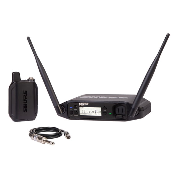 Shure GLXD14 -Z3 Dual Band Wireless System with GLXD4  Tabletop Receiver, GLXD1  Bodypack Transmitter, & WA302 Guitar Cable