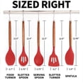 thumbnail image 4 of Zulay Kitchen Non-Stick Silicone Utensils Set with Acacia Wood Handles 5 Piece Silicone - Red, 4 of 10