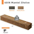 thumbnail image 4 of 60" Rustic Wood Fireplace Mantel | Wall-Mounted & Floating Shelf for Home Decor, 4 of 6