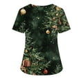 thumbnail image 4 of Garbnen Christmas Scrub Shirts for Women V Neck Short Sleeve Women Tops Xmas Printed Nurses Working Uniforms with Pockets S-5XL, 4 of 4