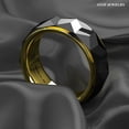 thumbnail image 3 of Tungsten Rings for Men Wedding Bands for Him Womens Wedding Bands for Her 6mm Black Gold Diamond Polished, 3 of 11