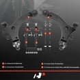 thumbnail image 2 of A-Premium 8Pcs Front Suspension Kit Lower Control Arm and Ball Joint Assembly Tie Rod End Compatible with Chevrolet Impala 2006-2013 Impala Limited 2014-2016 Pontiac Grand Prix 1997-2003, 2 of 9