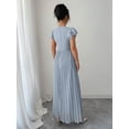 thumbnail image 2 of Gray Blue Women Ruffle Sleeve Pleated Maxi Dress With Scoop Neck And Relaxed Fit, 2 of 6