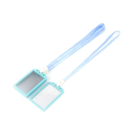 Rectangle Name Tags - Company Office Plastic Rectangle Name ID Card Tag Badge Holder Sky Blue 5 Pcs
