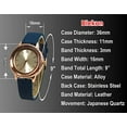 thumbnail image 2 of Blekon Collections Japanese Quartz Women's 37mm Case Cut-Crystal Bezel Sparky Leather Band Watch, 2 of 5