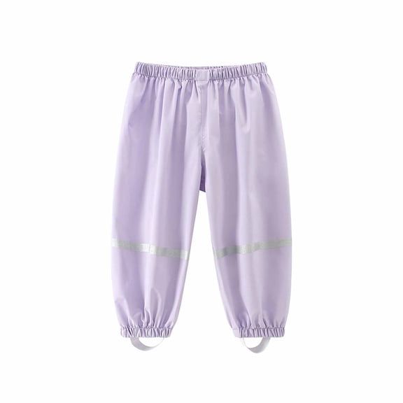 CQONEPT Toddlers Waterproof Rain Pants Mud Proof Pants Lightweight Splash Sun Protection Elastic Waist Pant Purple 5 Years