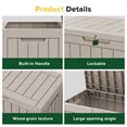 thumbnail image 5 of 45 Gallon Resin Deck Box, Lockable Patio Outdoor Storage Box for Furniture, Garden Tools and Tools Storage, Waterproof Outside Storage Boxes（Grey）, 5 of 8