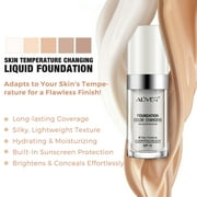 Aliver Color Changing Liquid Foundation-Flawless Warm Skin Tone Foundation Makeup-Lasting & Concealer-1 fl oz.