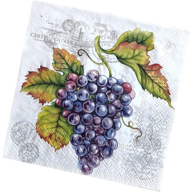 20ct 13x13 Purple Grape Napkins Decoupage Napkins Luncheon Cocktail