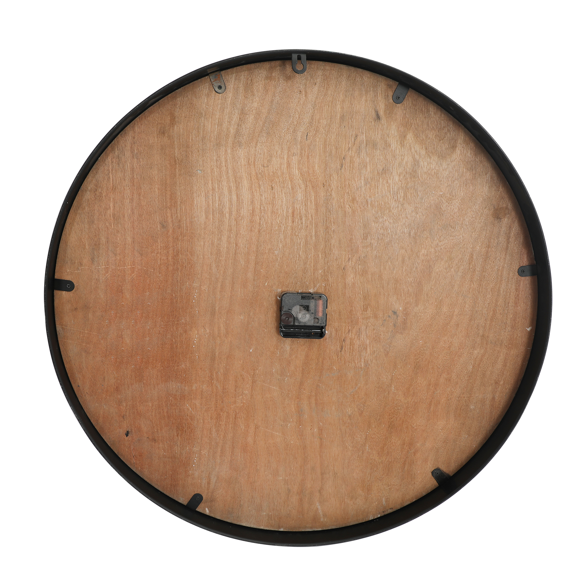 ABBSR 24in. Round Hanging Arabic Numerals Wood Wall Clock,Non-Ticking Clock for Wall Decor