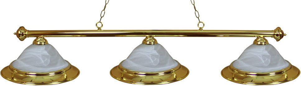 Ozone Brass Pool Table Light with Black Shades