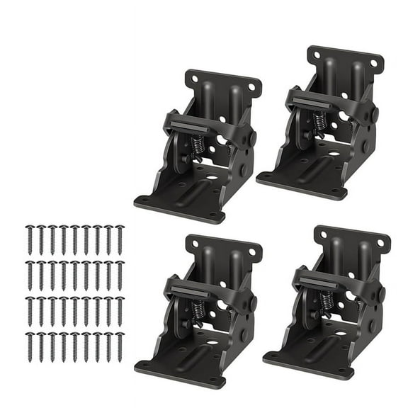 4 x Folding Brackets 1 pack x screws-Black