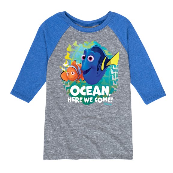 Disney Finding Dory - Ocean Here We Come - Toddler & Youth Raglan Graphic T-Shirt