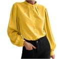 thumbnail image 2 of Workout Tops for Women Viikei Womens Tops Clearance under $5 Plus Size,Fashion Women Color Long Sleeve Comfortable Breathable Shirt Tops Yellow M, 2 of 6