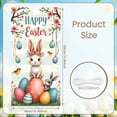 thumbnail image 2 of Cartoon Easter Bunny Banner Blue Bow Tie Rabbit Door Cover Pink Polka Dots Fluffy Texture Bunny Backdrop for Easter Decoration Door Decor Kids Party, 2 of 4