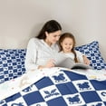 thumbnail image 5 of Feelyou Cartoon Plaid Full Size Comforter Sets for Teen, Cute Santa Claus Gift Bedding Comforter Set, Blue Christmas Theme Reversible Bedding Sets, Ultra Soft Home Decor, 3-Piece, 5 of 8