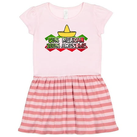 

Inktastic 50% Mexican 100% Awesome Gift Toddler Girl Dress