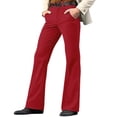 thumbnail image 4 of Sakmal Khaki Pants for Men Flare Leg Business Casual Relaxed Fit Red Chino Pants for Men M, 4 of 4