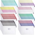 thumbnail image 1 of 80 Pcs A3 Size Mesh Zipper Pouch Plastic File Zipper Bags with Label Pocket 16.9x12.4 in Waterproof Receipt Organizer for Document Travel Home Office School Storage Supplies (Vivid Colors), 1 of 6