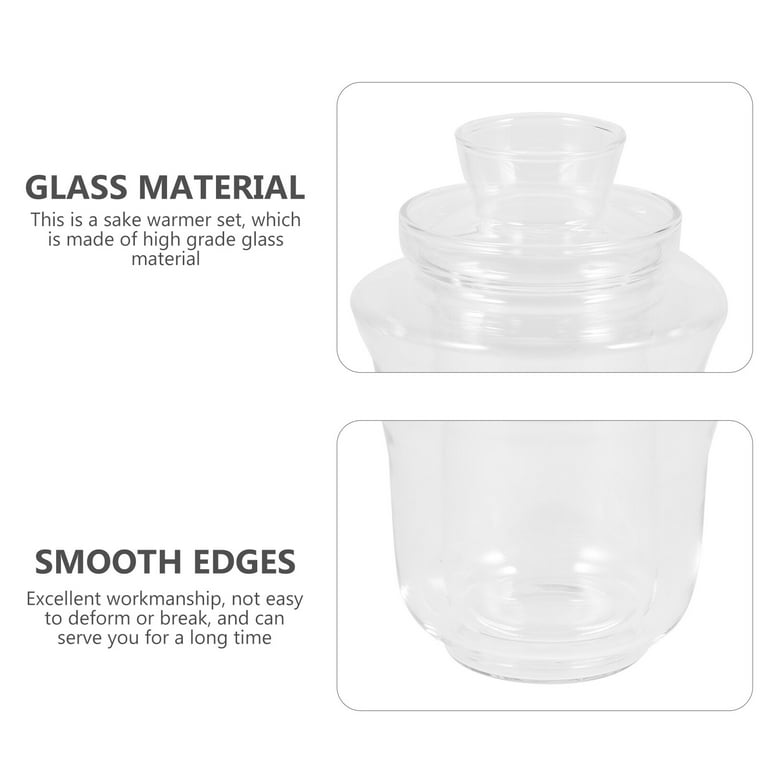 1 Set of Glass Sake Warmer Transparent Wine Warmer Heat-resistant Tea Warmer  Home Supplies 