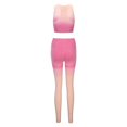 thumbnail image 4 of KHONTS Women's Two Piece Sets Racerback Yoga Bras Workout Gradient Color Outfits Waistband Exercise Outfits Pink L, 4 of 8