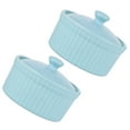 thumbnail image 4 of 2pcs Lidded Pudding Bowls Porcelain Ramekin Baking Cups Ceramic Dessert Bowls, 4 of 9
