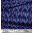thumbnail image 2 of Soimoi Blue Cotton Voile Fabric Vertical Stripe Printed Fabric 1 Yard 42 Inch Wide, 2 of 3