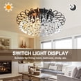 thumbnail image 5 of AFANQI Crystal Chandeliers Flush Mount Ceiling Light Fixture,23.6" Lights Chandelier with Crystals,Light Fixtures Ceiling Mount, Hallway Light Bedroom Chandelier for Dining Room Kitchen, 5 of 13