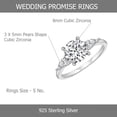 thumbnail image 5 of LeCalla 925 Sterling Silver CZ Rings for Women Rhodium-Plated Zirconia Classic Engagement Ring Wedding Band for Women Promise Rings for her (Size - 5), 5 of 7