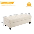thumbnail image 5 of Ktaxon Storage Ottoman Footstool Organizer,51.2'' Tufted Customized Ottoman for Sofa Bed, Fabric Shoe Bench for Entryway, Living Room Beige, 5 of 8