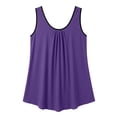 thumbnail image 5 of Qulqfy Solid Women Tank Tops Flowy Plus Size Sleeveless Scoop Neck Knit Purple Summer Dressy Beach Casual Graphic Shirts XL, 5 of 6