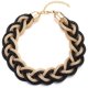 thumbnail image 1 of Collar llamativo negro dorado, collar de gargantilla con babero grande de cable hueco trenzado, vestido de graduación Sailing Electrónica, 1 of 3