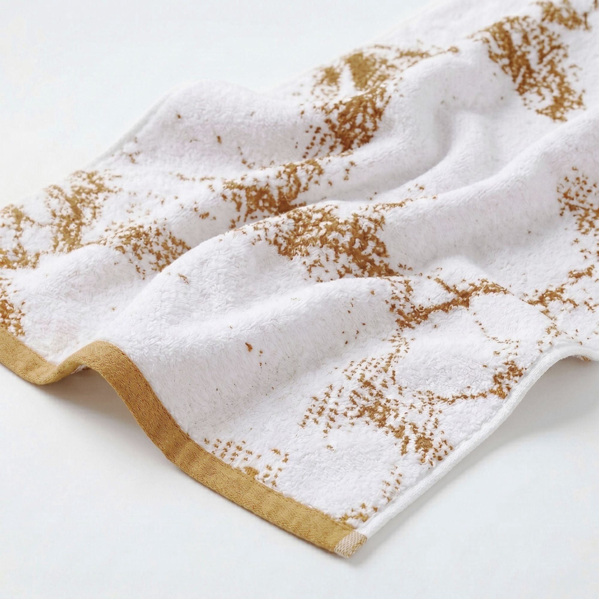 Superior Marble and Solid Jacquard Assorted Cotton 6 Piece Towel Set, Bronze