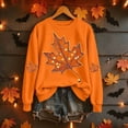 thumbnail image 3 of JTZGDY Thanksgiving Day Sweatshirts for Women Fashion Halloween Pumpkin Printed Long Sleeve Crewneck Graphic Holiday Tees Shirt Loose Fit Casual Pullover Tops, 3 of 6