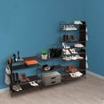 thumbnail image 2 of Oumilen 5-Tier Stackable Shoe Rack, Metal and Fabric, Bronze, 2 of 3