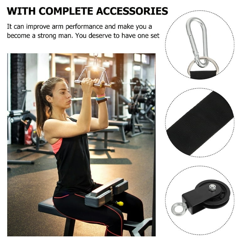 Cable Pulley Gym Pulley Wheel 360 Degree Rotation with Strap LAT Pulley System DIY Attachment Down Home Gym Accessories Walmart
