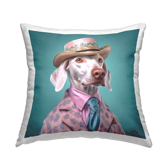 Stupell Industries Chic Dog Fashion Decorative Printed Throw Pillow, 18 x 18