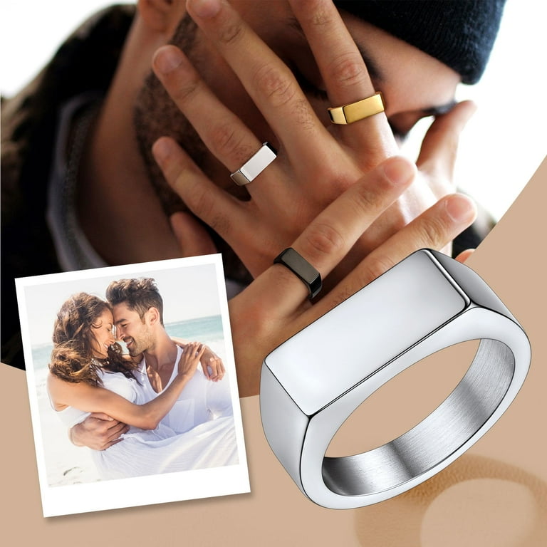 Bestyle Stainless Steel Signet Ring, Heavy Dome Band photo 4