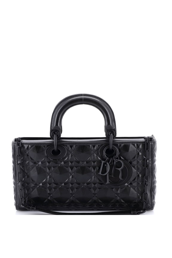 Pre-Owned Ultra Matte Lady D-Joy Bag Diamond Motif Cannage Calfskin Medium By Rebag