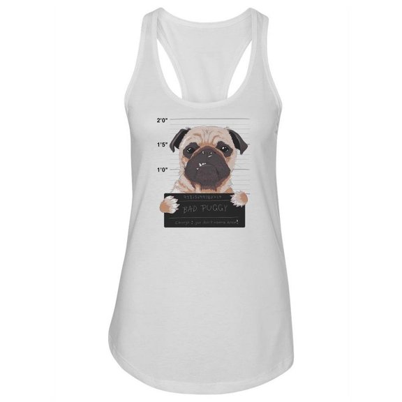 Funny Pug Prisoner Design Tank Women -Image by Shutterstock, Female XX-Large