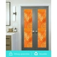 thumbnail image 5 of Window Privacy Film Orange Leaf Stained Glass Window Film Decorative Sun Block Window Cover Tropical Botanical Palm Leaf Modernism Window Clings Static Adhesive Sticker for Bathroom 17.7"x78.7", 5 of 7