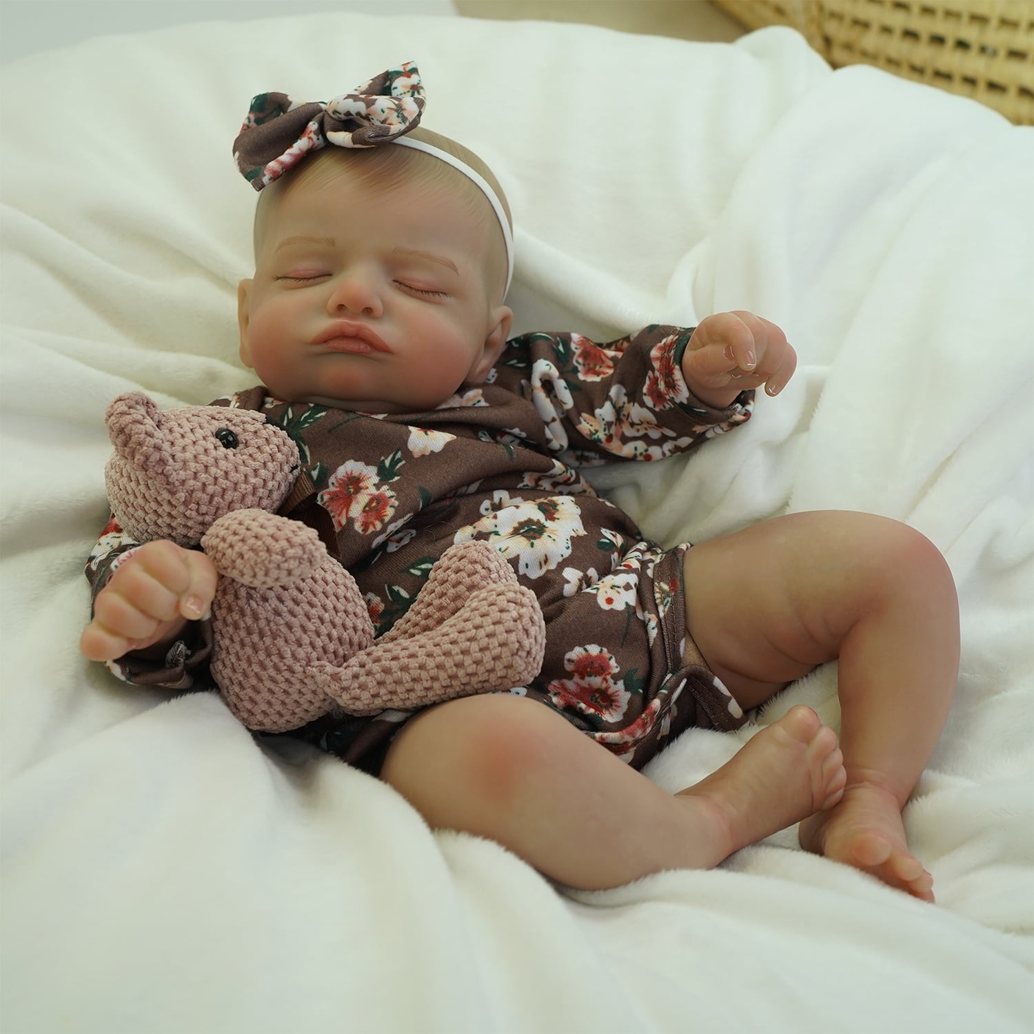 Miaio Lifelike Reborn Baby Dolls - 20 inch Newborn Baby Soft Cloth Body with Blue Pajamas Clothes