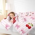 thumbnail image 4 of Erosebridal Pink Bowknot Kids 7-Piece Twin Bedding Sets,Red Cute Cherry Bedding Comforter Set For Girls,Reversible pink, 4 of 7