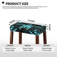 thumbnail image 6 of Xoenoiee Teal Turtle Hibiscus Print Stool Covers Rectangular with Elastic Bands, Vanity Stool Covers Stretch Washable Saddle Bar Stool Slipcover Bench Seat Protector, 2 Pack, 6 of 6