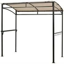 Gymax 7'x4.5' Grill Gazebo Outdoor Patio Garden BBQ Canopy Shelter Storage Hook Beige